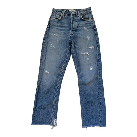 Agolde Riley Straight Leg Jeans  Lowdown Wash 25 - Picture 2 of 12